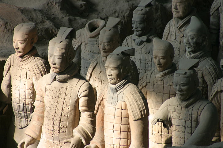 Kinija, Xian, rimtą laikytojas, Lankytinos vietos, Terakotos armija, patinų panašumas, žmogaus vaizdas