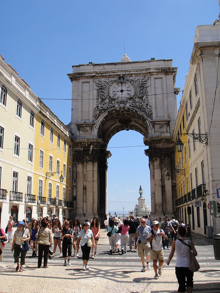 Lissabon, boog, Portugal, stad