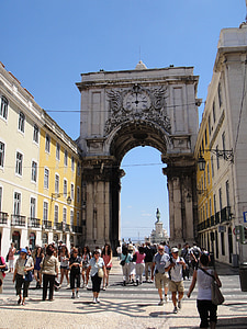 lisbon, arc, portugal, city