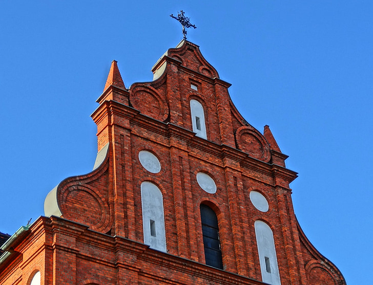 holy trinity church, bydgoszcz, religious, gable, building, architecture, monument