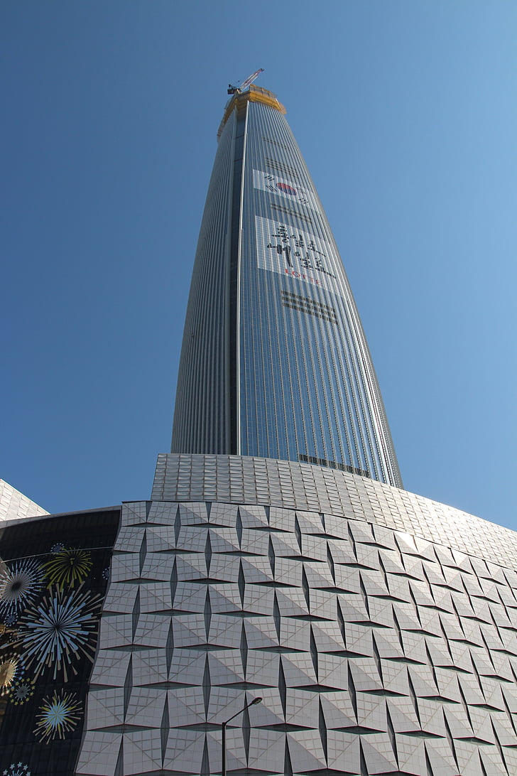 Coréia, Seul, Jamsil, Torre de Lotte, 2 º lotte world, edifício, arranha-céu