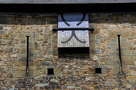 obturador de castelo, janela, antiga, Castelo, arquitetura, parede, velho