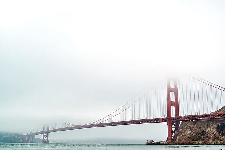 San, Francisco, zlatý, Brána, Most, mlha, San francisco golden gate