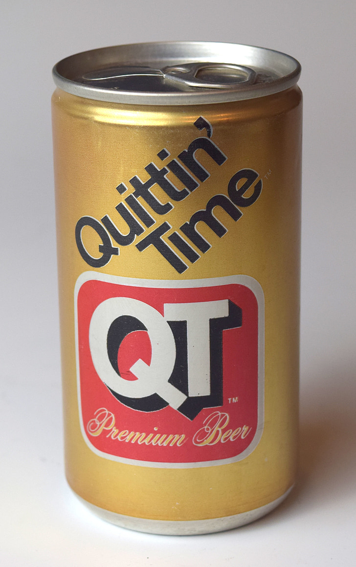 beer, quit, quitting, can, vintage, tin, aluminum