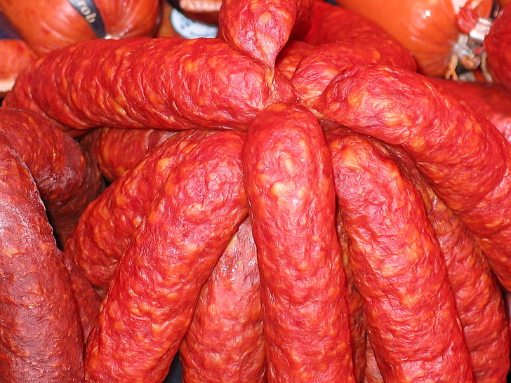 salami, sausage, food, eat, delicious, smoked, cold plate