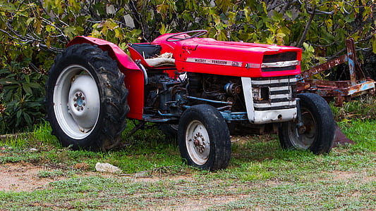 Traktor, rot, Landwirtschaft, Feld, Bauernhof, des ländlichen Raums, Landschaft