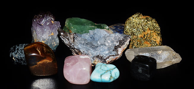 gemmes, pedres precioses, semi-precioses, pedres, Ametista, ou tro, Calcita