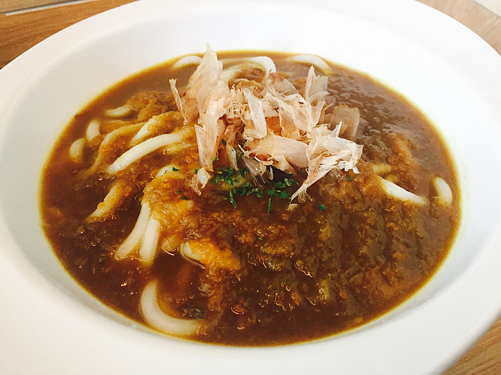 fideos Udon, udon del curry, de curry, If, platos de acompañamiento, alimentos, comedor
