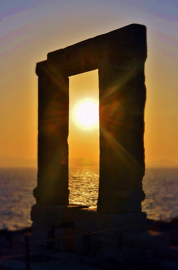 vacances, Grècia, posta de sol, l'estiu, viatges, Mar, illa