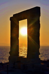 vacaciones, Grecia, puesta de sol, verano, viajes, mar, Isla