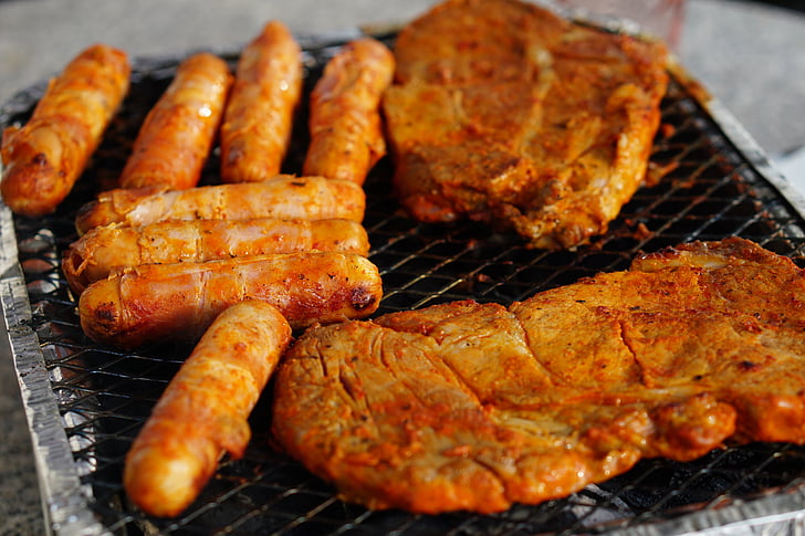 carne, barbecue, mangiare, cibo, griglia, carni alla griglia, alla griglia