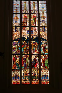彩色玻璃窗口, 教会, 骶骨建筑, 玻璃, 大教堂, 颜色, 大教堂