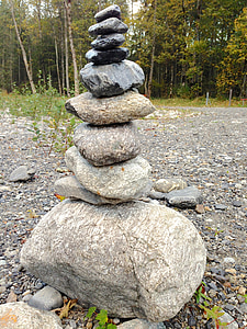 Pierre sur pierre, Steinmann, couche, art, nature, pierres, Balance