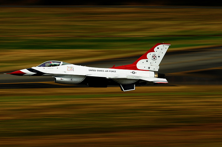 military jet, aircraft, take off, air force, usa, thunderbirds, flying