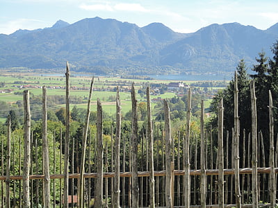 clôture, clôture des constructeurs, Musée de la ferme, montagnes, horizon