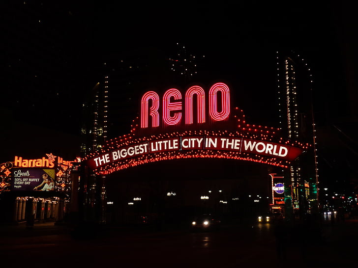 Reno, Nevada, podepsat, město, cestování, Amerika, Spojené státy americké