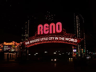 Reno, Nevada, teken, stad, reizen, Amerika, Verenigde Staten