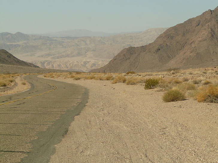road, landscape, desert, sand, dry, drought, loneliness