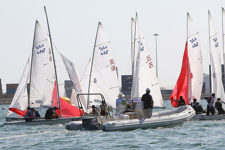 sailboats, racing, start, competition, male, men, vessel