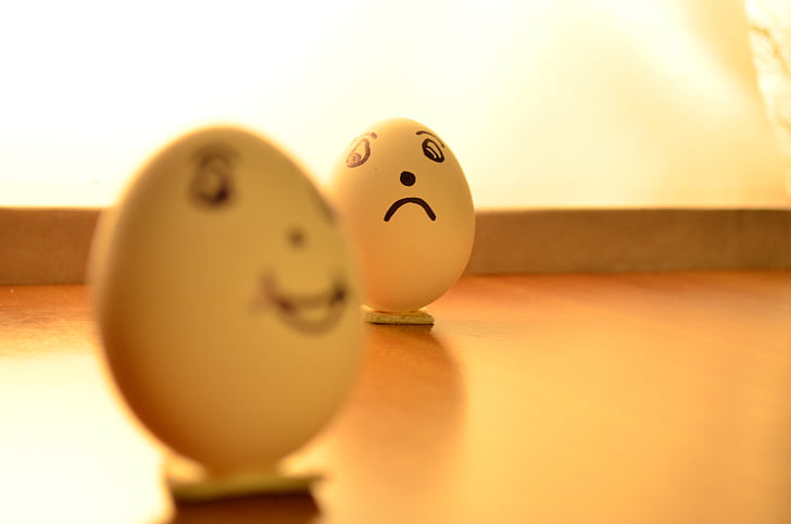 ovos, expressão, feliz, triste, emoticons, engraçado