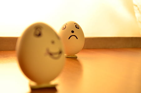 egg, uttrykk, glad, trist, uttrykksikoner, morsom