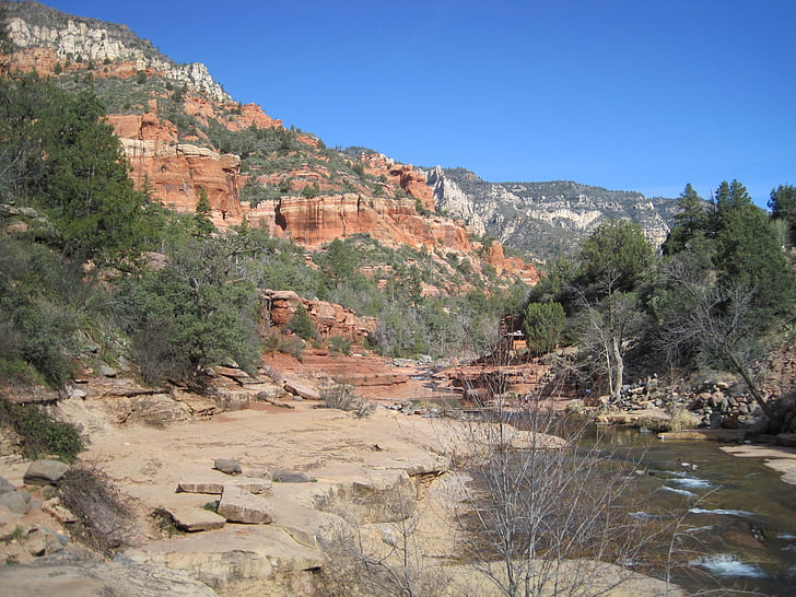 sedona, arizona, slide rock, river, water, creek, stream