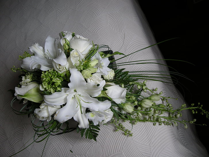 flowers, wedding, white