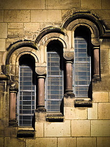 venster, het platform, oude venster, gevel, kerk, glas, gebouw
