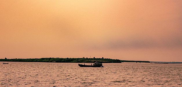 Ganga, floden, båt, Indien, religion, resor, Asia