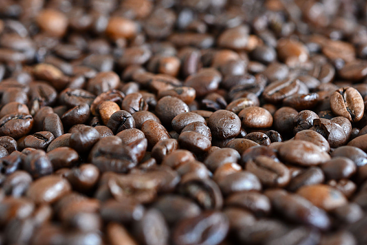 kaffe, kaffebønner, bønner, stekt, kafé, brun, aroma