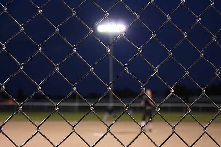 baseball, fence, chain, link, chain link, field, sport