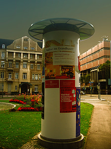 wih, advertising pillar, posters, advertising, litfaß, poster advertising, advertising medium