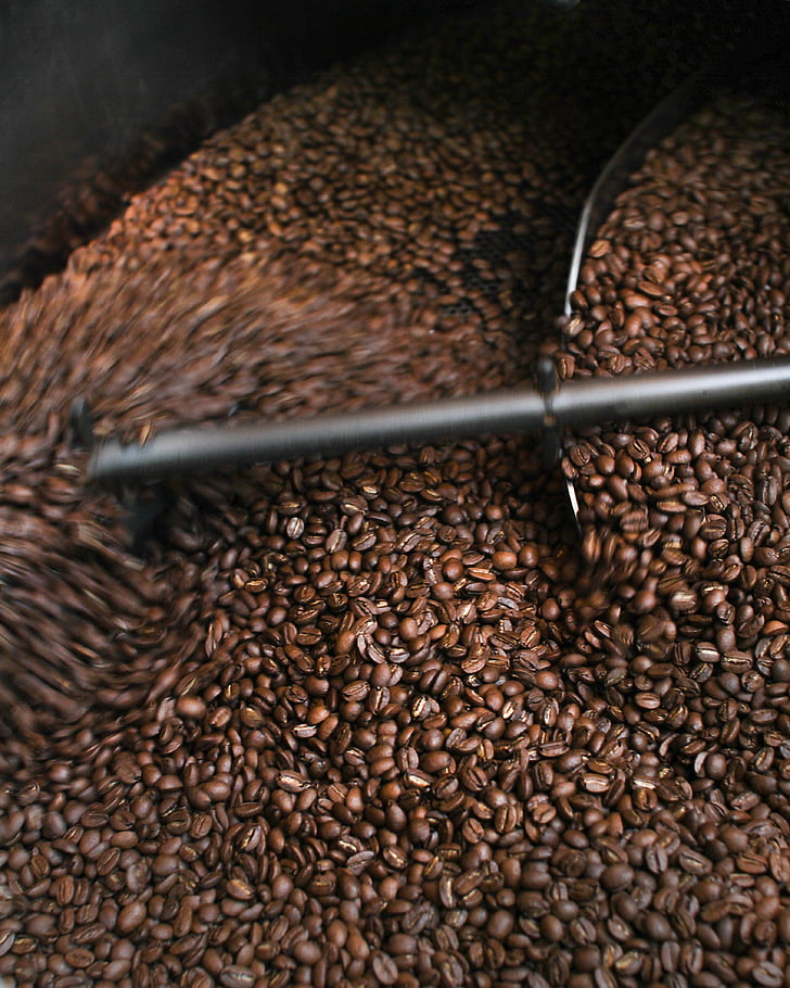 Kofeín, káva, kávové zrná, praženie kávy, hnedá, jedlo, fazuľa