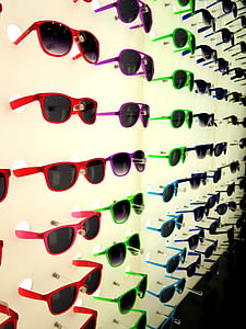 sunglasses, colorful, mirror, display stand, business, glasses stand, cool