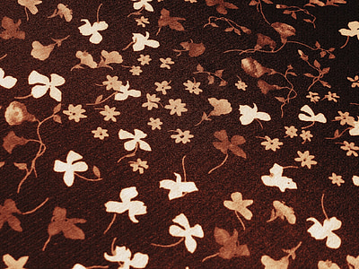 flower, white, brown, patterns, fabrics, clothes, garments