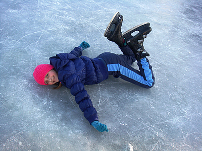 ice skating, fall, girl, laugh, happy, smooth, fun