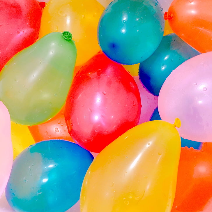 ballon, assez, coloré, ballon d’eau, coloré, mignon, accessoires