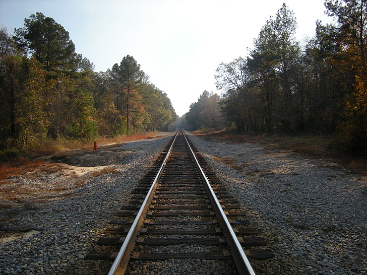 tren, Georgia, carretera, vía férrea, transporte, naturaleza, acero