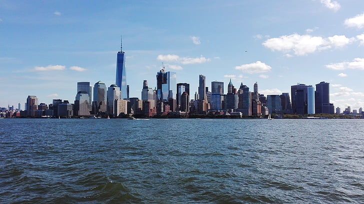 New york, Manhattan, USA, skyskraper, statuen, Dom, gratte ciel