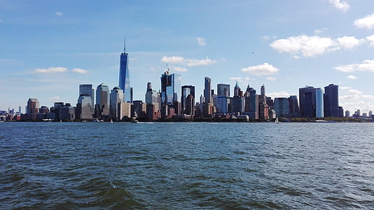 New york, Manhattan, USA, Wolkenkratzer, Statue, Dom, Gratte-ciel