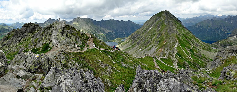 Tatrai, kalnai, Lenkija, kraštovaizdžio, Panoramos, Aukštuosiuose Tatruose, slėnis, penki tvenkiniai