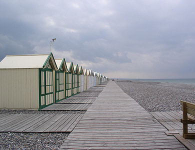 cayeux na moru, plaža, šljunčana, kabina, kupelj, zajednice