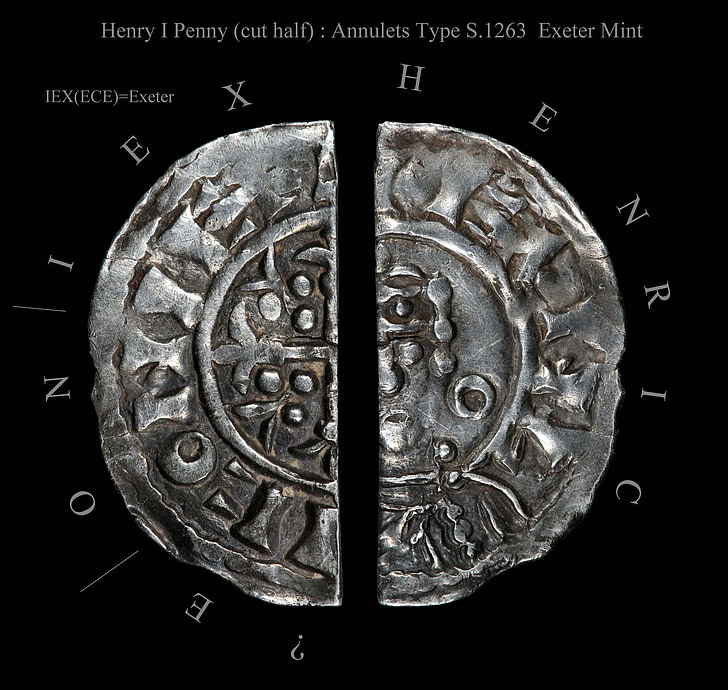 Хенри i, крал, Англия, Пени, изкован, монети, стар