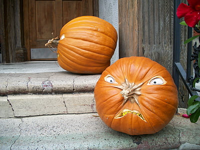 calabaza, naranja, Halloween, Octubre, calabaza, cosecha, truco
