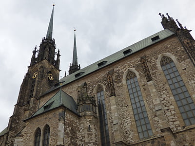 a katedrális, templom, torony, díszítő, óra, Cseh Köztársaság, Szent