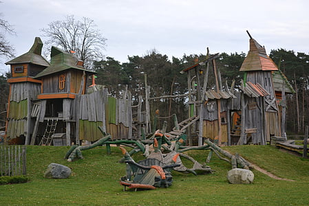 castle, children's playground, tower, towers, middle ages, fort, knight castle