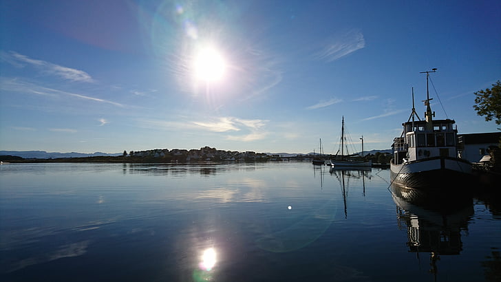 maritieme, zomer, zee, mooie dag, Stavanger, eiland