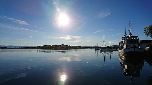 marítim, l'estiu, Mar, bonic dia, Stavanger, illa