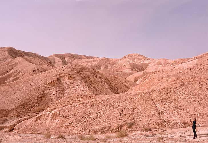 desert de, Israel, Roche, sec, àrid, lunar, muntanya