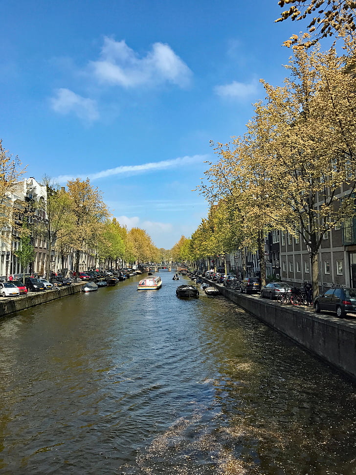 Amsterdam, canale, primavera